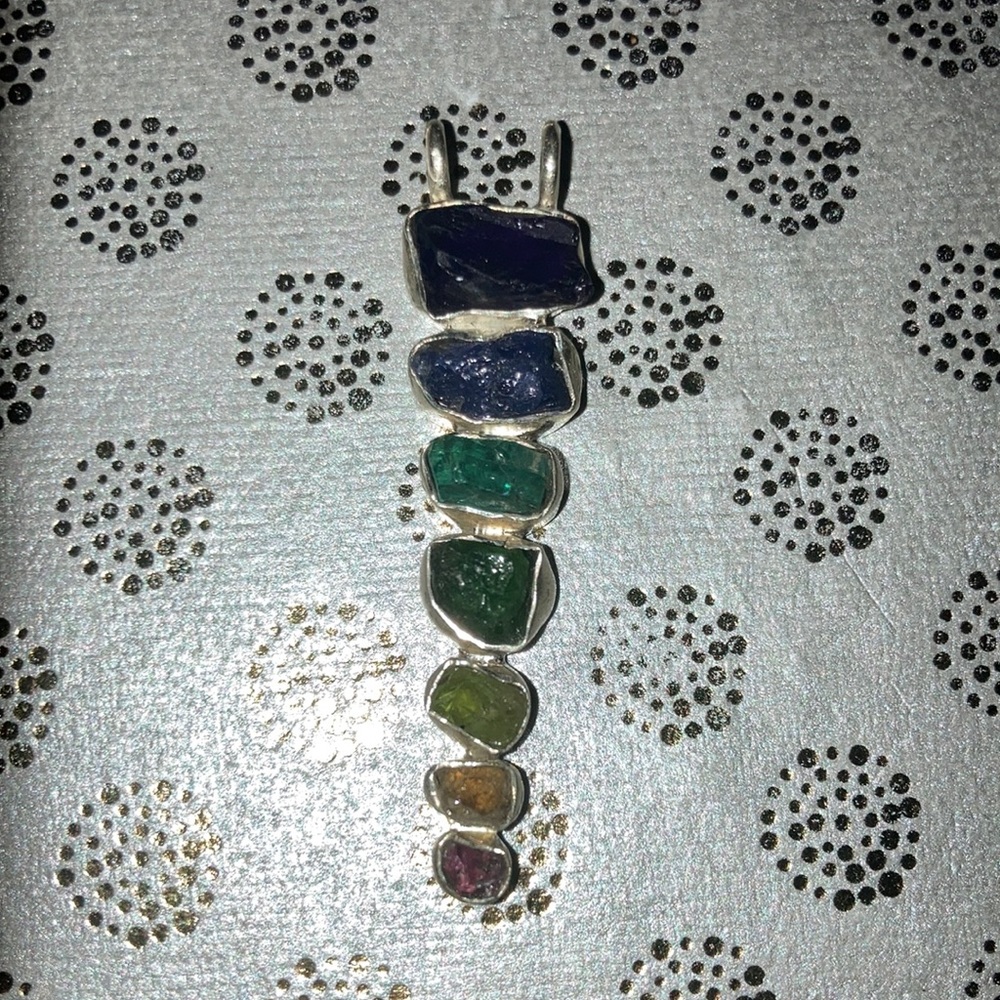 .925 sterling silver 7 chakra pendant